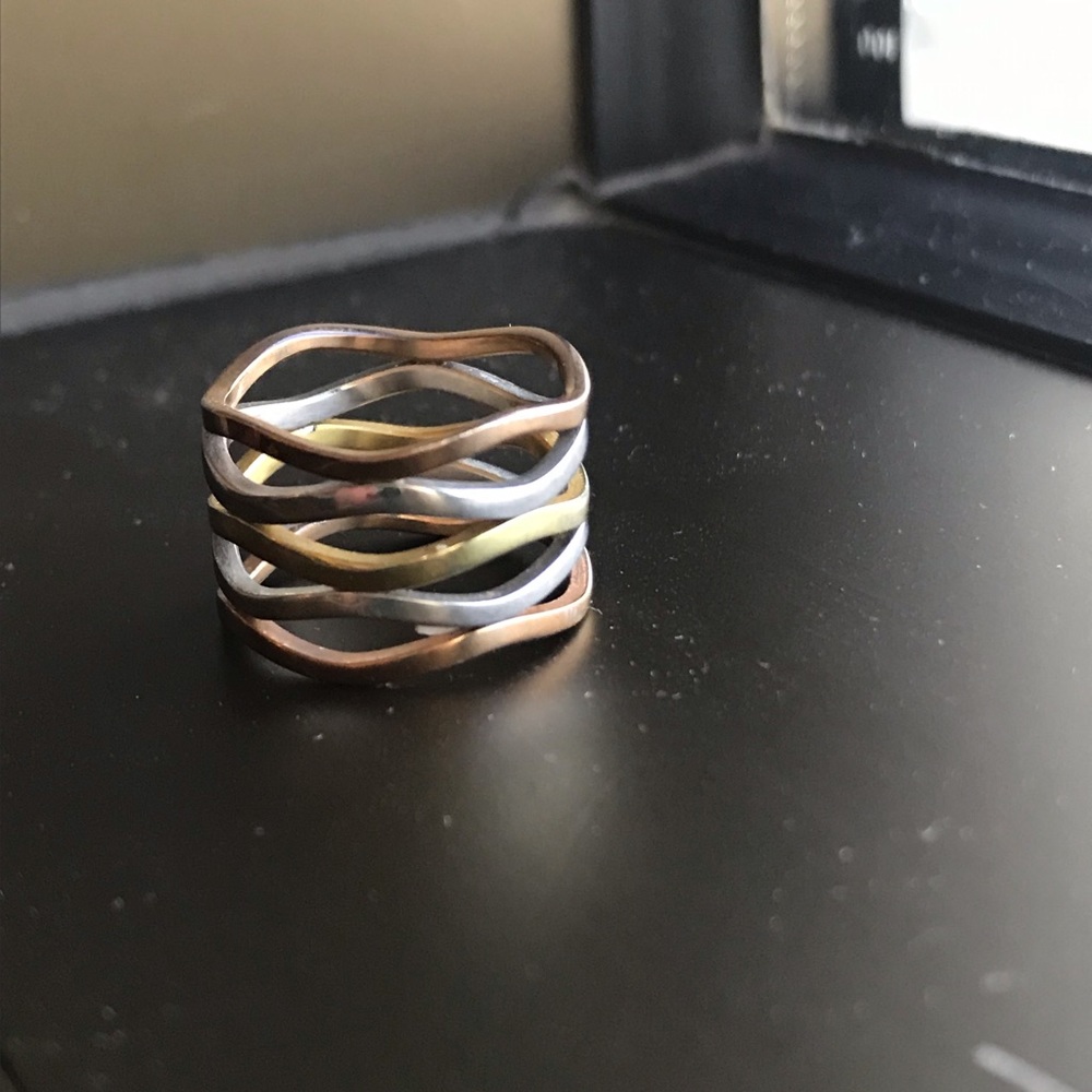 Three toned ribbed ring - Picture 4 of 8